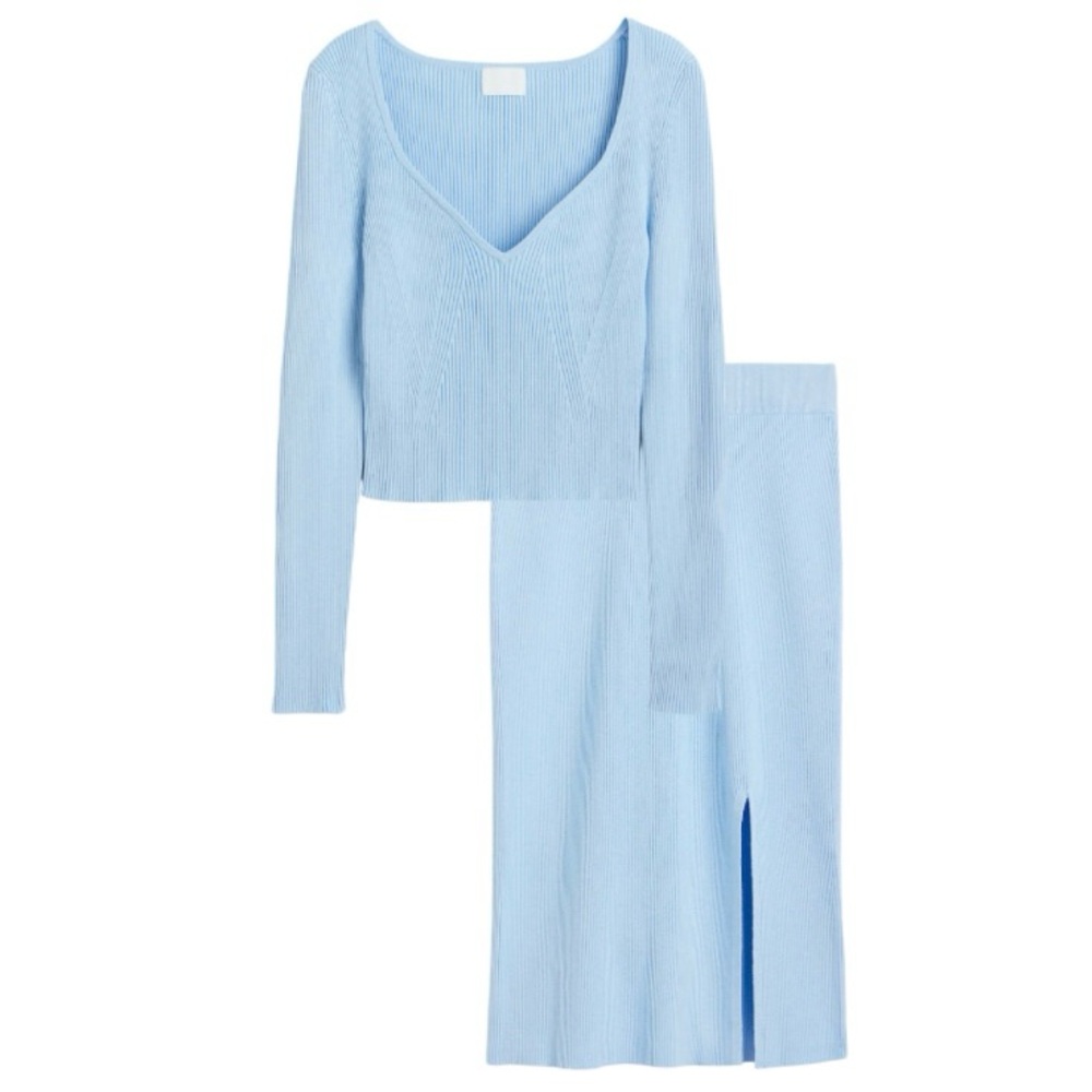 Light Blue Knit Set
